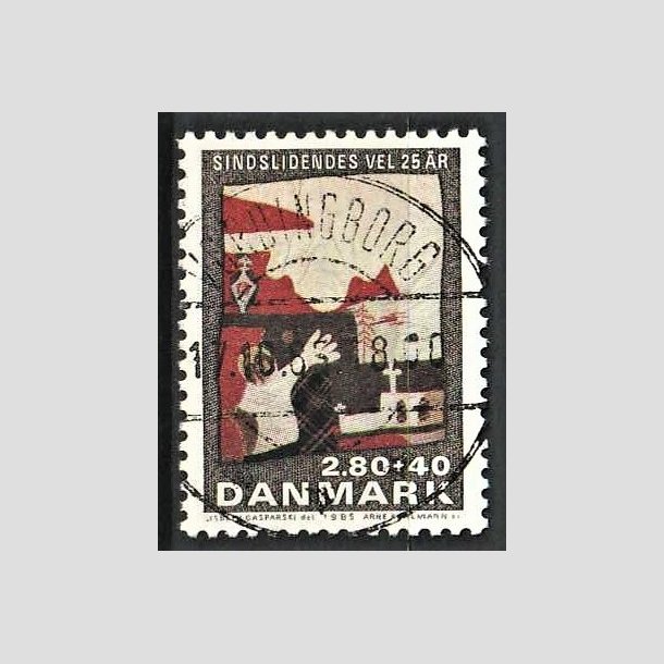 FRIMRKER DANMARK | 1985 - AFA 843 - Sindslidendes Vel - 2,80 Kr. + 40 re flerfarvet - Pragt Stemplet Vordingborg