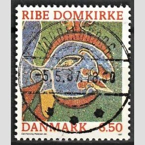 FRIM�RKER DANMARK | 1987 - AFA 881 - Ribe Domkirke - 6,50 Kr. flerfarvet - Pragt Stemplet Vordingborg
