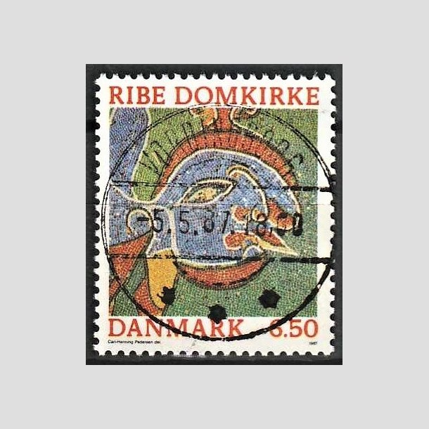 FRIMRKER DANMARK | 1987 - AFA 881 - Ribe Domkirke - 6,50 Kr. flerfarvet - Pragt Stemplet Vordingborg