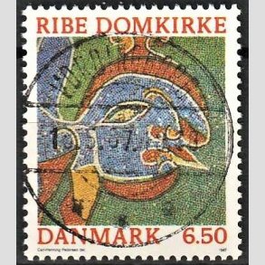 FRIM�RKER DANMARK | 1987 - AFA 881 - Ribe Domkirke - 6,50 Kr. flerfarvet - Pragt Stemplet Vordingborg