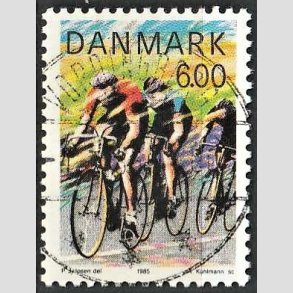 FRIM�RKER DANMARK | 1985 - AFA 838 - Sport - 6,00 Kr. flerfarvet - Pragt Stemplet Vordingborg