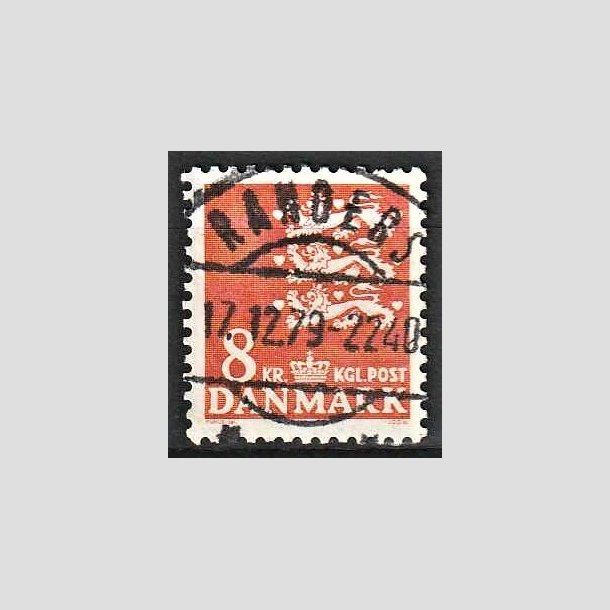 FRIMRKER DANMARK | 1979 - AFA 681 - Rigsvben 8 Kr. orange - Pragt Stemplet Randers