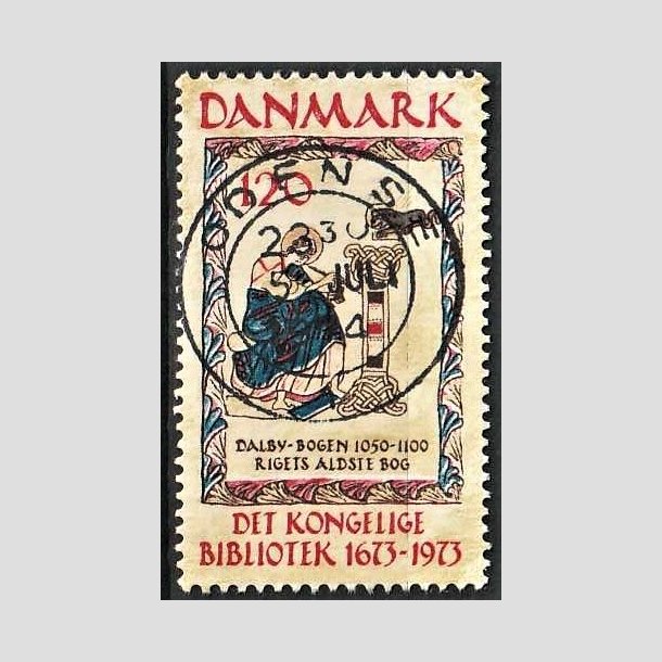 FRIMRKER DANMARK | 1973 - AFA 550 - Det Kongelige Bibliotek 300 r - 120 re beige/brun/bl/rd - Pragt Stemplet Odense