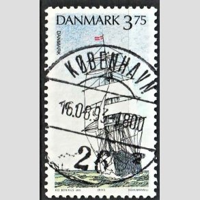 FRIM�RKER DANMARK | 1993 - AFA 1045 - Sejlskibe - 3,75 Kr. flerfarvet - Pragt Stemplet