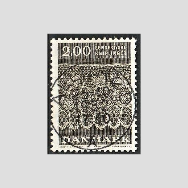 FRIMRKER DANMARK | 1980 - AFA 713 - Snderjyske kniplinger - 2,00 Kr. grbrun - Pragt Stemplet Allerd