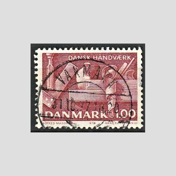 FRIMRKER DANMARK | 1977 - AFA 642 - Dansk hndvrk - 1,00 Kr. rd - Pragt Stemplet Varmark