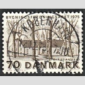 FRIM�RKER DANMARK | 1975 - AFA 591 - Bygningsfredning - 70 �re brun - Pragt Stemplet K�benhavn