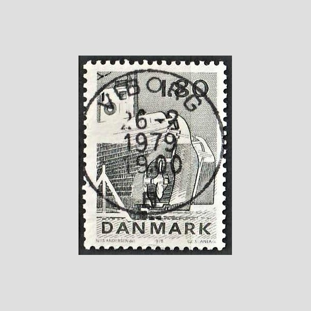 FRIMRKER DANMARK | 1978 - AFA 666 - Dansk fiskeri - 1,80 Kr. sortgrn - Pragt Stemplet Viborg