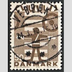 FRIMRKER DANMARK | 1970 - AFA 494 - Trafiksikkerhed - 50 re brun - Pragt Stemplet Vedbk