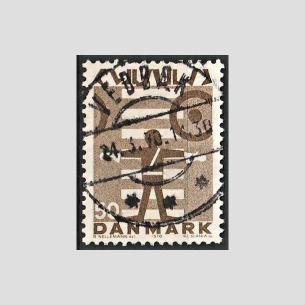 FRIMRKER DANMARK | 1970 - AFA 494 - Trafiksikkerhed - 50 re brun - Pragt Stemplet Vedbk