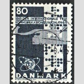FRIM�RKER DANMARK | 1965 - AFA 434 - Telekommunikation 100 �r - 80 �re bl� - Lux Stemplet Herlev