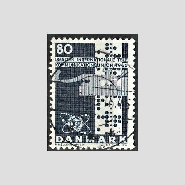 FRIMRKER DANMARK | 1965 - AFA 434 - Telekommunikation 100 r - 80 re bl - Lux Stemplet Herlev