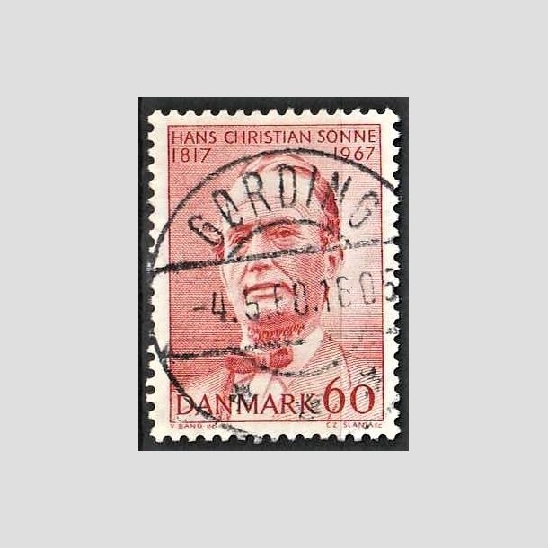 FRIMRKER DANMARK | 1967 - AFA 466 - Chr. Sonne - 60 re rd - Pragt Stemplet Grding