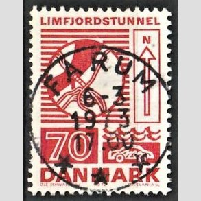 FRIM�RKER DANMARK | 1972 - AFA 536 - Trafiktekniske anl�g - 70 �re r�d - Pragt Stemplet Farum