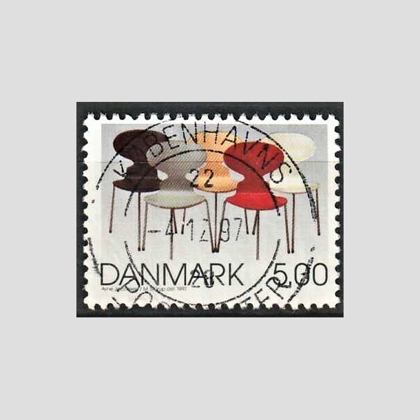 FRIMRKER DANMARK | 1997 - AFA 1162 - Dansk design - 5,00 Kr. flerfarvet - Pragt Stemplet 