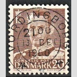 FRIMRKER DANMARK | 1950 - AFA 320 - Fr. IX 20 re brun - Lux Stemplet Vordingborg