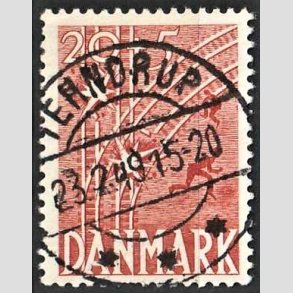 FRIM�RKER DANMARK | 1947 - AFA 300 - Modstandsbev�gelsen - 20 + 5 �re r�d - Pragt Stemplet Terndrup