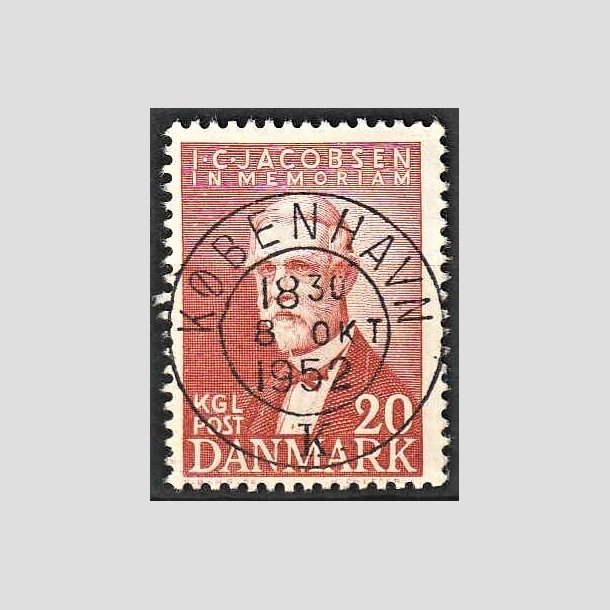 FRIMRKER DANMARK | 1947 - AFA 305 - I. C. Jacobsen - 20 re brunrd - Pragt Stemplet Kbenhavn