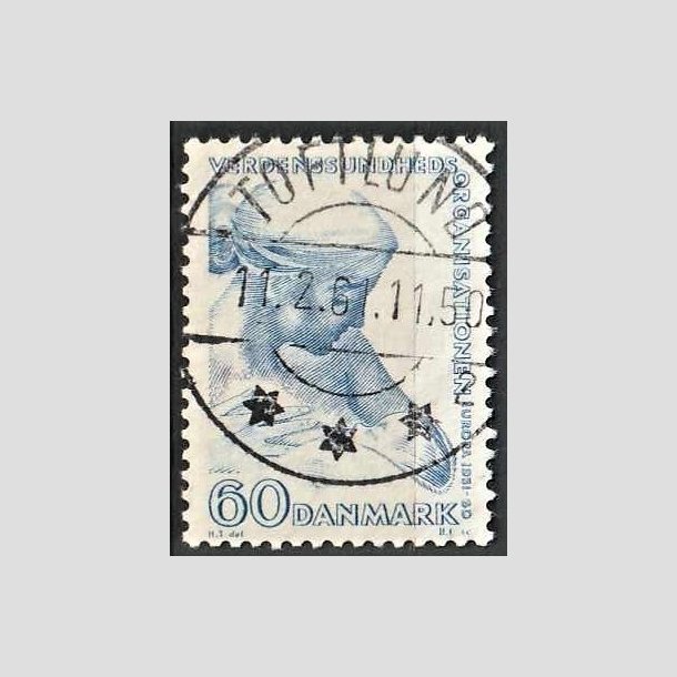 FRIMRKER DANMARK | 1960 - AFA 388 - WHO - 60 re bl - Lux Stemplet Toftlund