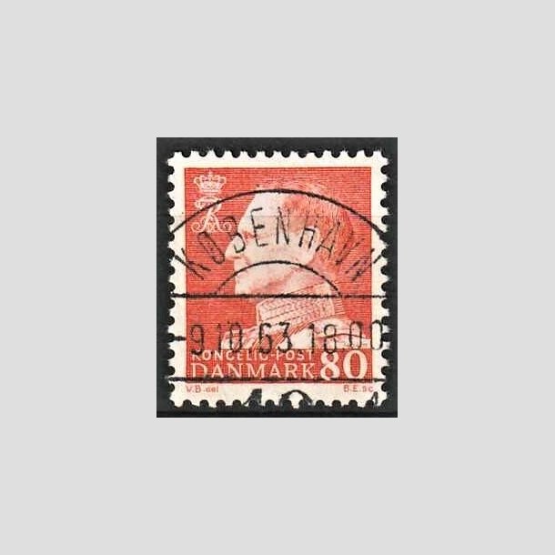 FRIMRKER DANMARK | 1961-62 - AFA 400 - Fr. IX 80 re orangegul - Pragt Stemplet Kbenhavn