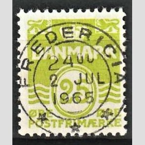FRIM�RKER DANMARK | 1965 - AFA 430 - B�lgelinie 25 �re lysgr�n - Lux Stemplet Fredericia