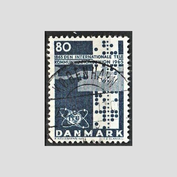 FRIMRKER DANMARK | 1965 - AFA 434 - Telekommunikation 100 r - 80 re bl - Lux Stemplet Kbenhavn