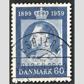 FRIMRKER DANMARK | 1959 - AFA 376 - Frederik IX 60 r - 60 re bl - Pragt Stemplet Esbjerg