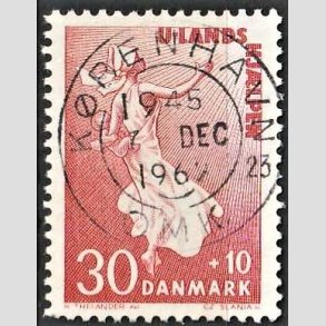 FRIMRKER DANMARK | 1962 - AFA 408 - Bistand - 30 + 10 re karamin - Pragt Stemplet