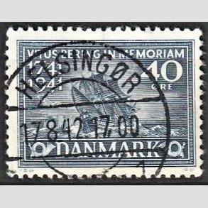 FRIM�RKER DANMARK | 1941 - AFA 272 - Vitus Bering 40 �re bl� - Lux Stemplet Helsing�r