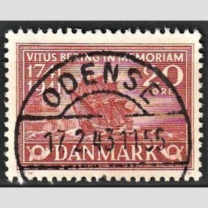 FRIM�RKER DANMARK | 1941 - AFA 271 - Vitus Bering 20 �re r�d - Lux Stemplet 