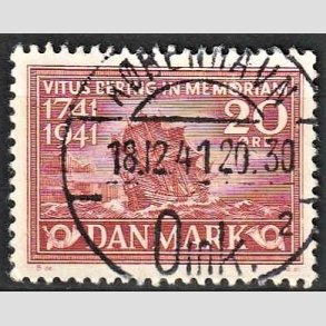 FRIM�RKER DANMARK | 1941 - AFA 271 - Vitus Bering 20 �re r�d - Lux Stemplet 
