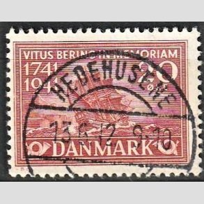 FRIM�RKER DANMARK | 1941 - AFA 271 - Vitus Bering 20 �re r�d - Lux Stemplet Hedehusene