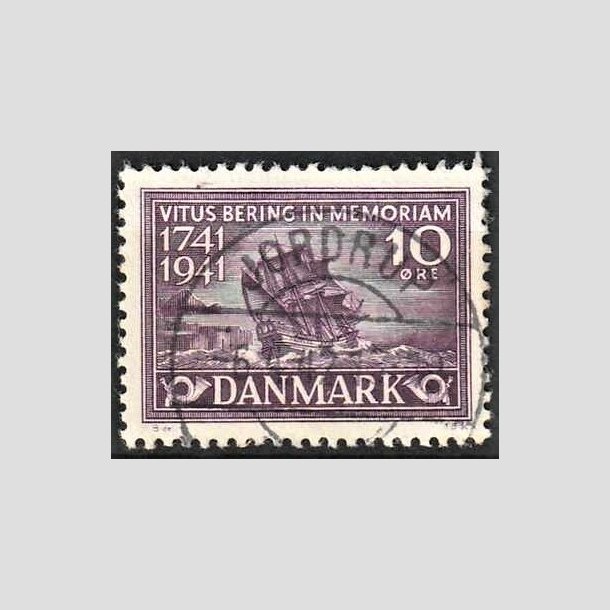 FRIMRKER DANMARK | 1941 - AFA 270 - Vitus Bering 10 re violet - Lux Stemplet Jordrup