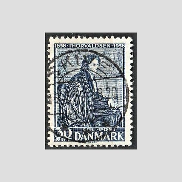 FRIMRKER DANMARK | 1938 - AFA 251 - Thorvaldsen 30 re bl - Lux Stemplet Skive