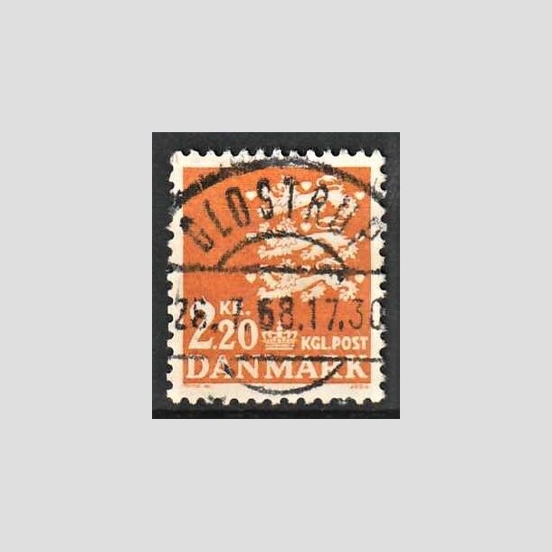 FRIMRKER DANMARK | 1967 - AFA 464F - Rigsvben 2,20 Kr. orange - Lux Stemplet