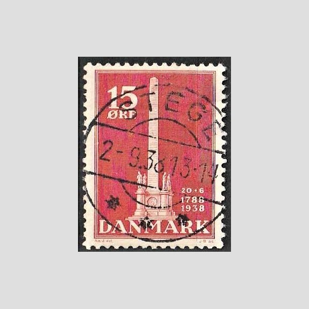 FRIMRKER DANMARK | 1938 - AFA 244 - Stavnsbndet 15 re rd - Lux Stemplet Stege