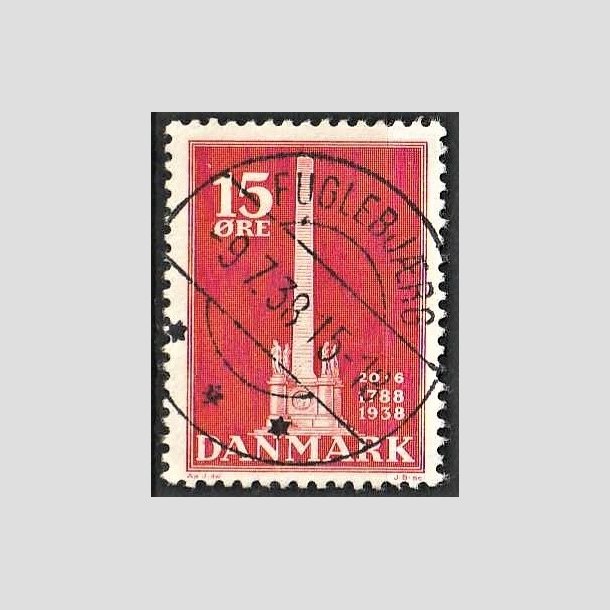 FRIMRKER DANMARK | 1938 - AFA 244 - Stavnsbndet 15 re rd - Lux Stemplet Fuglebjrg