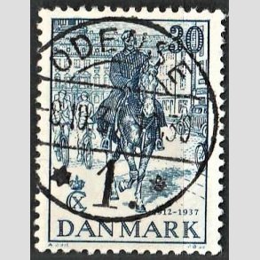 FRIM�RKER DANMARK | 1937 - AFA 242 - Chr. X 25 �re jubil�um 30 �re bl� - Lux Stemplet 