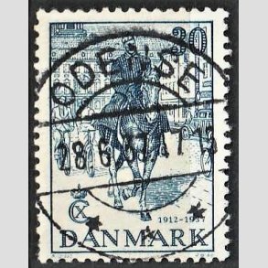 FRIM�RKER DANMARK | 1937 - AFA 242 - Chr. X 25 �re jubil�um 30 �re bl� - Lux Stemplet (Kort tak)