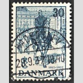 FRIM�RKER DANMARK | 1937 - AFA 242 - Chr. X 25 �re jubil�um 30 �re bl� - Lux Stemplet Haderslev