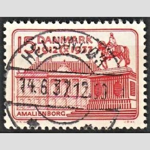 FRIM�RKER DANMARK | 1937 - AFA 241 - Chr. X 25 �re jubil�um 15 �re r�d - Lux Stemplet Helsing�r