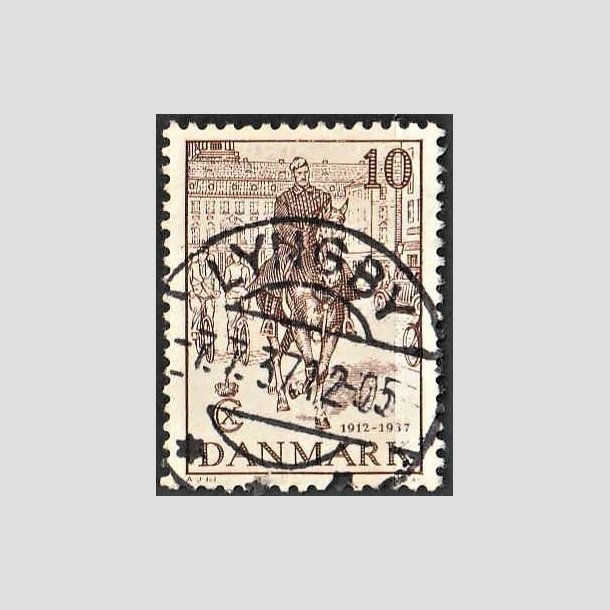 FRIMRKER DANMARK | 1937 - AFA 240 - Chr. X 25 re jubilum 10 re brun - Lux Stemplet Lyngby