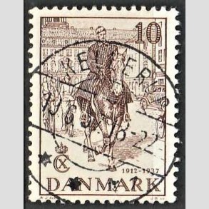 FRIM�RKER DANMARK | 1937 - AFA 240 - Chr. X 25 �re jubil�um 10 �re brun - Lux Stemplet Kellerup