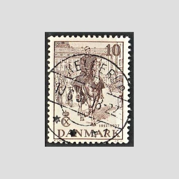 FRIMRKER DANMARK | 1937 - AFA 240 - Chr. X 25 re jubilum 10 re brun - Lux Stemplet Kellerup