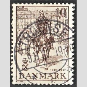 FRIM�RKER DANMARK | 1937 - AFA 240 - Chr. X 25 �re jubil�um 10 �re brun - Lux Stemplet Troense