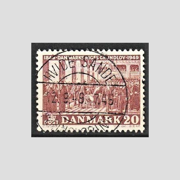 FRIMRKER DANMARK | 1949 - AFA 315 - Grundloven 100 r - 20 re rdbrun - Lux Stemplet Hvide Sande