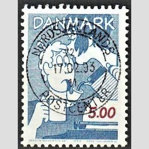 FRIM�RKER DANMARK | 1992 - AFA 1031 - Danske tegneseriefigurer - 5,00 Kr. bl�/r�d - Pragt Stemplet