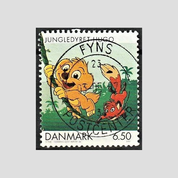 FRIMRKER DANMARK | 2002 - AFA 1309 - Danske tegneserier - 6,50 Kr. Jungledyret Hugo - Pragt Stemplet