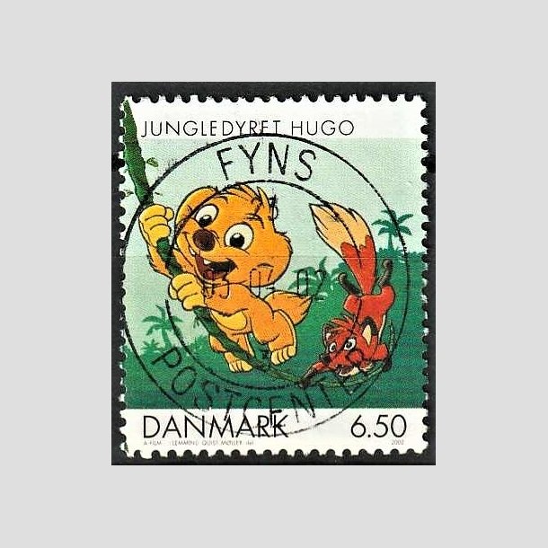 FRIMRKER DANMARK | 2002 - AFA 1309 - Danske tegneserier - 6,50 Kr. Jungledyret Hugo - Pragt Stemplet