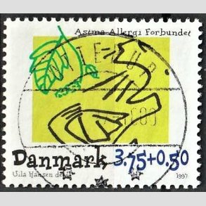 FRIMRKER DANMARK | 1997 - AFA 1146 - Astma-Allergi Forbundet - 3,75 + 0,50 Kr. flerfarvet - Pragt Stemplet Otterup